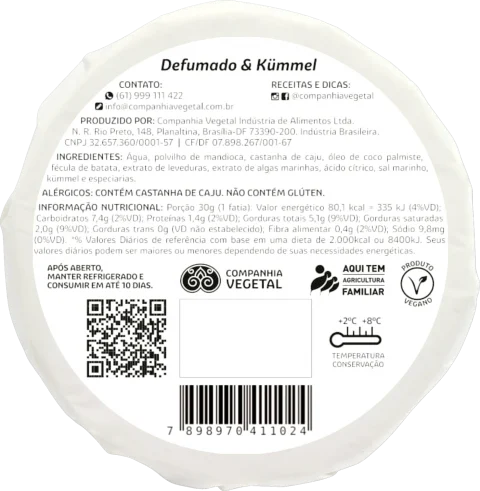 tras queijo vegetal defumado kummel companhia vegetal 200g tras queijo vegetal defumado kummel companhia vegetal 200g
